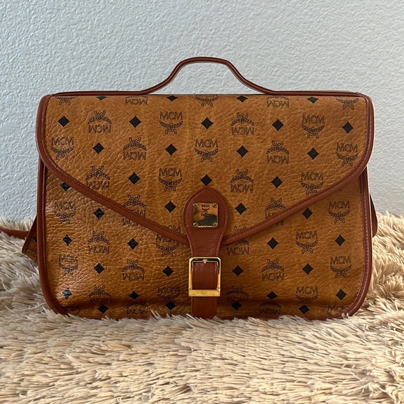 Auth MCM Vintage Visetos Messenger Bag